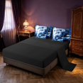 thumbnail image 3 of Manfei Eastern Dragon Animals 7-Piece Twin Bedding,Traditional Ocean Wave Cloud Bedding Comforter Set,Blue,Black Reversible, 3 of 6