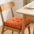 thumbnail image 5 of FEOLGEHLY Thick Tufted Corduroy Square Seat Cushion, Soft Washable Anti Deformation Chair Floor Pad for Home Dining Office Gaming Picnic(17.75x17.75x3.94in, Orange), 5 of 6