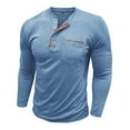 thumbnail image 4 of Maplenight Henley Shirts for Men Long Sleeve Button Pullover Tops Fall Winter Loose Casual Comfy Work Business Mens Shirts with Pocket, 4 of 6