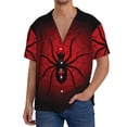 thumbnail image 3 of KLL Spider on the Web Print Men's Shirt Short Sleeve Button Down Summer Cuba Beach Shirts- Medium, 3 of 7