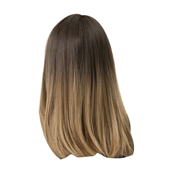 DOPI Fashion Hair Women Wig Wigs Full Long Hair With Bangs Straight wig Curling Hair Hair Supplement