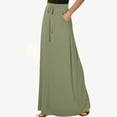 thumbnail image 4 of pstuiky Skirt for Women , Women Solid Color Elastic-Waist Skirt with Ankle-Length Skirt with Pockets Leisure, 4 of 7