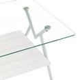 thumbnail image 5 of Holaki Rectangle Glass Coffee Table with Tempered Glass, Modern Center Table with Storage Shelf & Iron Legs for Living Room, 5 of 8