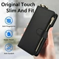 thumbnail image 2 of ELEHOLD For Samsung Galaxy Note 20 Phone Case Leather Crossbody Zipper Card Wallet Flip Case Kickstand Cover, with Ring Holder,Full Body Protection-Black, 2 of 7