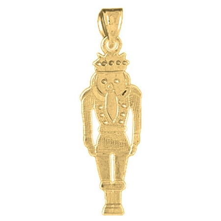 18K Yellow Gold Nut Cracker Pendant - 31 mm