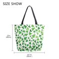 thumbnail image 5 of FORMRS Womens Canvas Tote Bag with Zipper Inner Pocket Shoulder Handbag, Green Dot Triangles Pattern, 5 of 7