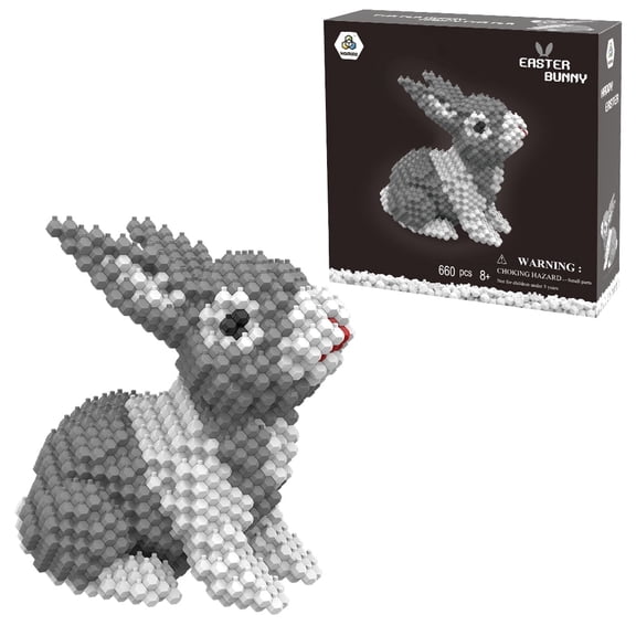 Kadele Easter Bunny Building Animal Sets Micro 3D STEM Educational Toys 660 Pieces 1-Count