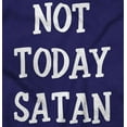 thumbnail image 2 of Not Today Satan Funny Christian Unisex Plus Fleece Graphic Sweatshirt Brisco Brands 3X, 2 of 5
