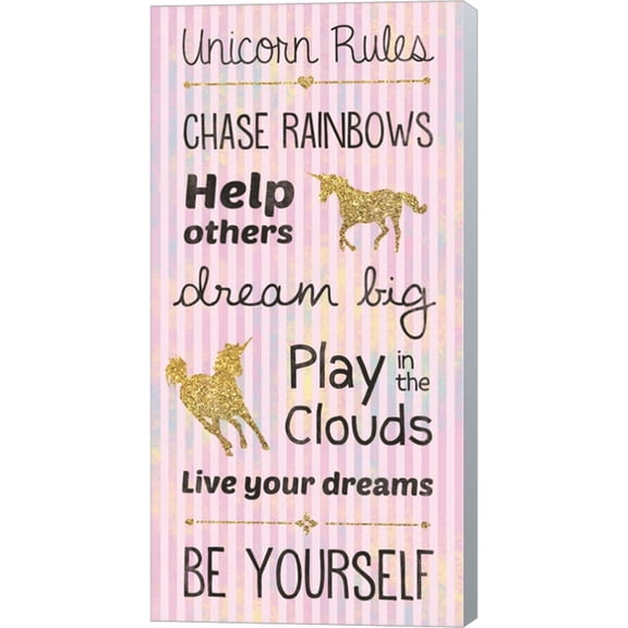 Great Art Now Unicorn Rules by Lauren Gibbons, Canvas Wall Art, 10W x 20H