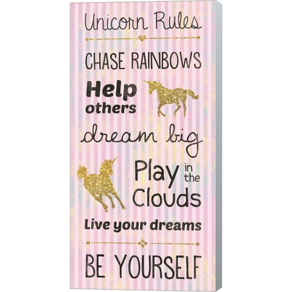 Great Art Now Unicorn Rules by Lauren Gibbons, Canvas Wall Art, 10W x 20H