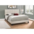 thumbnail image 3 of Monarch Specialties Bed, Queen Size, Platform, Bedroom, Frame, Upholstered, Linen Look, Wood Legs, Beige, Black, Transitional, 3 of 4