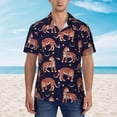 thumbnail image 2 of Sikiie Leopard Print Print Men's Hawaiian Shirt, Summer Beach Button Pocket Short Sleeve T-Shirt,X-Large, 2 of 7