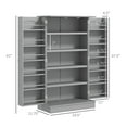 thumbnail image 3 of 41" Kitchen Pantry Cabinet, Modern 2-Door Storage with 5 Tier Shelves, 12 Spice Racks, Adjustable Shelves, Gray, 3 of 9