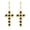Gold,Black, variant on Silver Dangle Earrings, Black Imitation Diamond Cross Earrings for Women, Rhinestone Cubic Zirconia Sparkly Stone Dangling Drop Earrings, Cross Hanging Earrings