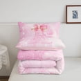 thumbnail image 5 of Manfei Sweet Pink Bow Twin Comforter Sets,Girls Personalized Letter A Bedding Set,Pink Reversible,2 Pieces,1 Comforter and 1 Pillowcase, 5 of 7
