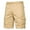Khaki, variant on Mens Shorts Clothing Under $10 Summer Solid Color Multi Pocket Workwear With Elastic Waist Button Fashion Shorts