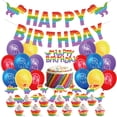 thumbnail image 1 of Kit de 32 globos de látex con decoración de pancarta para tartas, 1 of 4