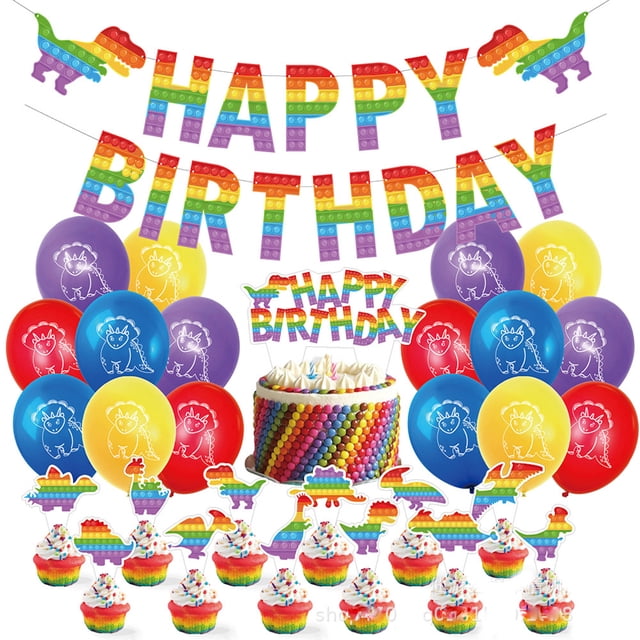 Kit de 32 globos de látex con decoración de pancarta para tartas