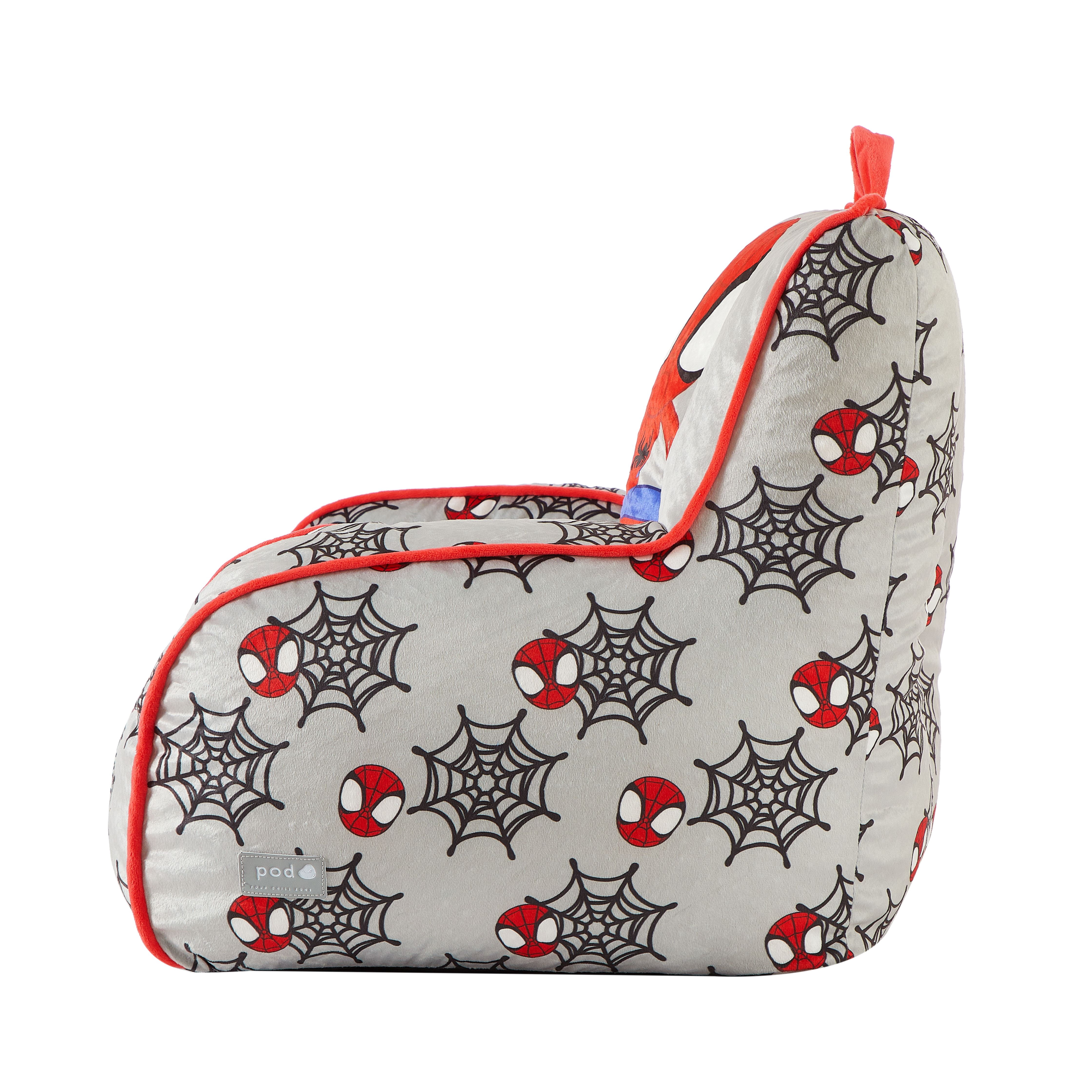 Spiderman 18" Toddler Square Beanbag Chair, Grey
