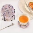 thumbnail image 2 of 6 Pcs Drink Coasters with Holder Moons Planets Stars Absorbent Heat-Resistant Coaster Set for Tabletop Protection Home Bar, 2 of 7