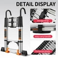 thumbnail image 3 of 17.5 FT Heavy Duty Telescoping Ladder, 330 lbs Capacity with Stabilizer Bar, Wheels & Top Hooks | Multi-Purpose Collapsible Ladder for Home, Construction and Outdoor Use, 3 of 10