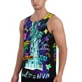 thumbnail image 2 of Fuzoiu New York City Print Men's Workout Tank Tops,Sleeveless Gym Shirt Quick Dry,Fitness Bodybuilding T-Shirt,Muscle Athletic Workout Tee-3X-Large, 2 of 7