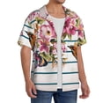 thumbnail image 2 of Pofeuu Bird and Floral Print Mens Casual Short Sleeve Shirts Beach Summer Spread Collar Pocket Tops Men's Casual Short-sleeved Shirt-4X-Large, 2 of 5