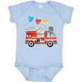 thumbnail image 3 of Inktastic Valentine's Day Fire Truck with Hearts Boys or Girls Baby Bodysuit, 3 of 5