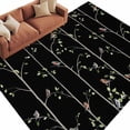 thumbnail image 2 of Area Rug for Living Room, Sparrow Non-Slip Indoor Large Carpet for Bedroom/Dining Room, Spring Birds on The Branches Vintage Country Black Washable Low-Profile Rectangle Floor Runner Rugs - 5 x 7 Ft, 2 of 7