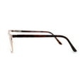 thumbnail image 3 of Mens Metal Half Rim Rectangular Reading Glasses Gold Tortoise+2.5, 3 of 4