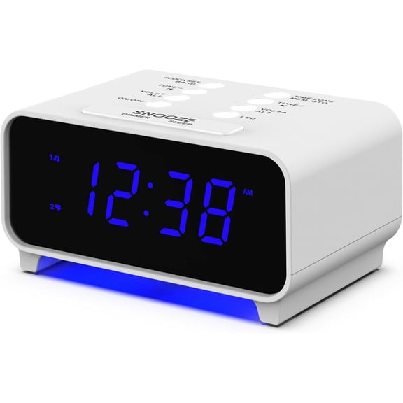 SmartSet Dual Alarm AM/FM Clock Radio with Blue LED Display