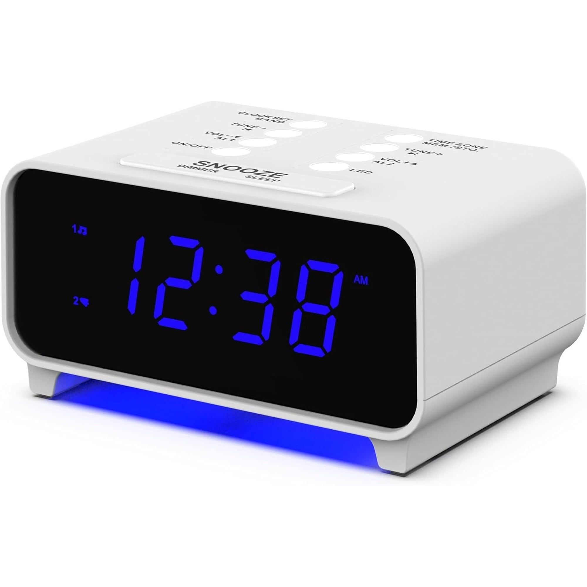 SmartSet Dual Alarm AM/FM Clock Radio with Blue LED Display
