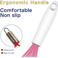 thumbnail image 5 of MaxxMarket Pink Silicone Whisk, Sealed Waterproof Design Set of 3, Professional Kitchen Whisks for Cooking Non-Scratch, Silicone&Stainless Steel Whisk, Heat Resistant 480°F Rubber wisk, BPA free, 5 of 14
