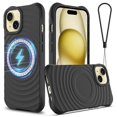 thumbnail image 1 of For Iphone 15 Wave Texture Magsafe Magnetic Liquid Silicone Phone Case, 1 of 5