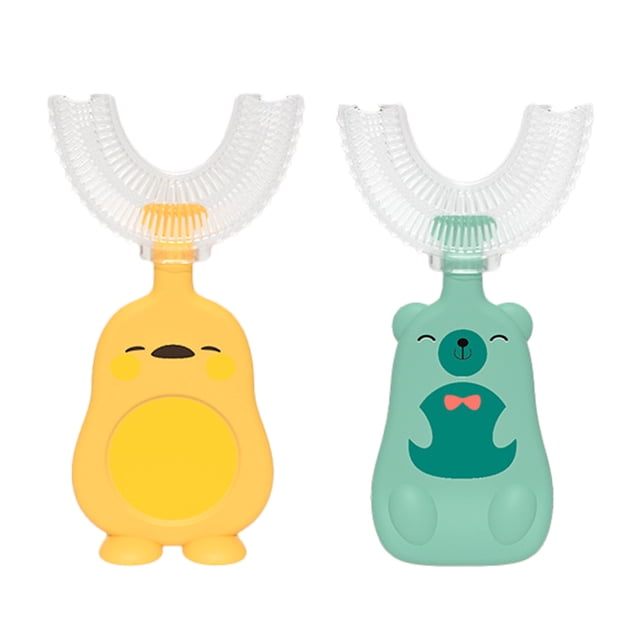 Cepillo de dientes en forma de U para niños, blanqueamiento dental