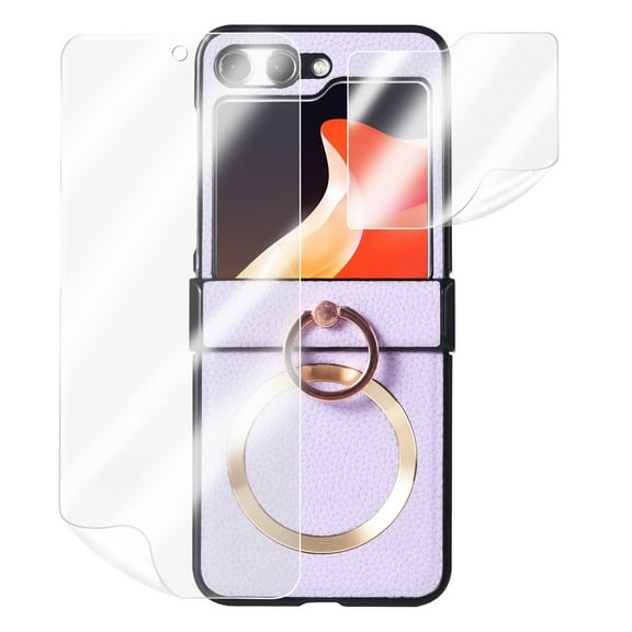 Allytechgroup Slim Case for Samsung Galaxy Z Flip 6/ 7 FE, with 1 Set Screen Protector [Compatible with Magsafe] Anti-Scratch Ring Holder Stand Shell Phone Case for Galaxy Z Flip 7 FE/ Flip 6, Purple