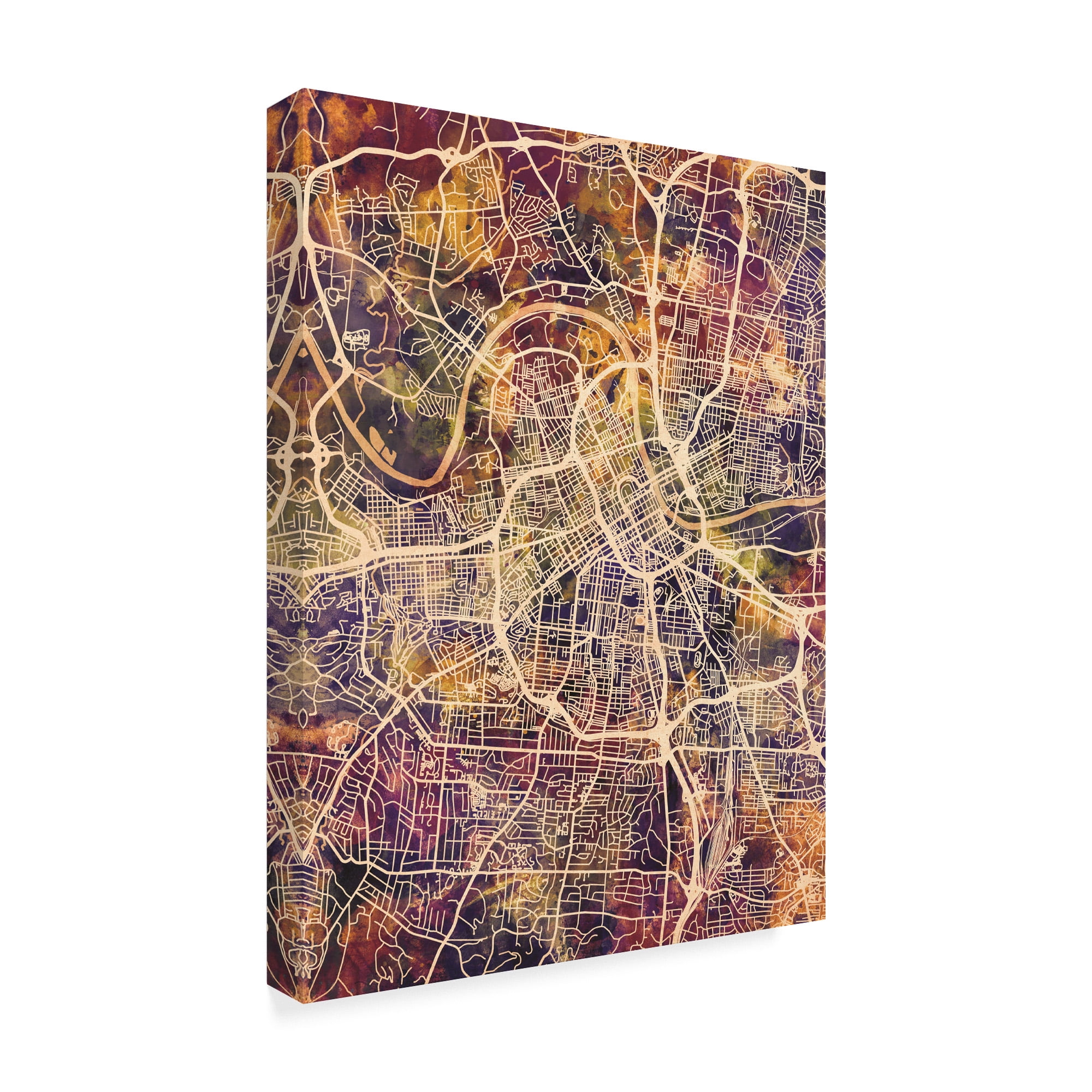 Trademark Fine Art 'Nashville Tennessee City Map II' Canvas Art by Michael Tompsett