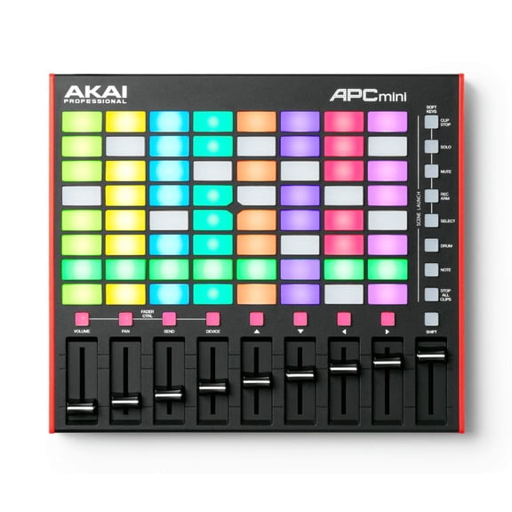 Akai Professional APC Mini MK2 USB MIDI Controller, 64 RGB Pads, 9 Faders, DJ Mixer