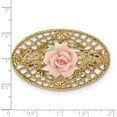 thumbnail image 2 of Gold-tone Porcelain Flower Brooch, 2 of 5