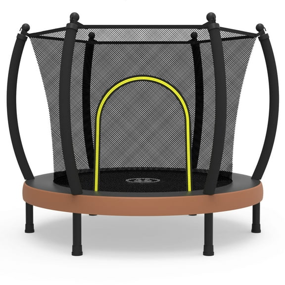 Heromate Lantern-Style Kids Trampoline, 60 inches, Black-Brown