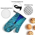 thumbnail image 3 of Haiem Beautiful Blue Peacock Print Extra Long Oven Mitts and Pot Holders 4pc Sets: Heat Resistant Silicone Oven Mittens with Mini Oven Gloves and Hot Pads Potholders, 3 of 6