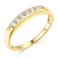 thumbnail image 2 of Wellingsale Ladies Solid 14k Yellow Gold Polished CZ Cubic Zirconia Wedding Band - Size 7.5, 2 of 6