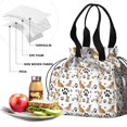 thumbnail image 4 of Corgi Dog and Footprints Drawstring Lunch Bag Women - Drawstring Lunch Bag Insulated for Work Office - Stain-Resistant Large Lunchbags for Women with Multi-Pockets, 4 of 6