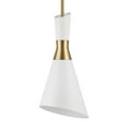 thumbnail image 4 of Uttermost 1-Light Contemporary Metal Mini Pendant in Brass/White Finish, 4 of 7