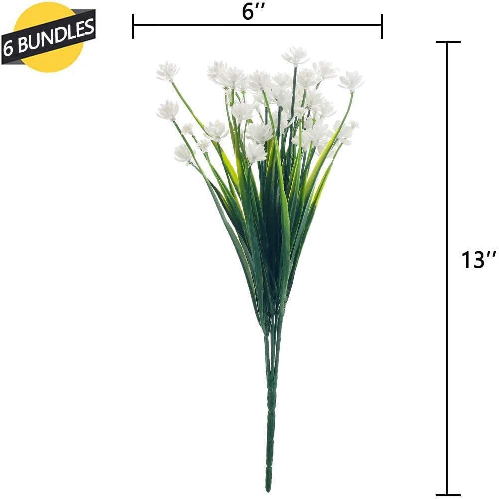 24 Bundles Artificial Flowers Lotus Outdoor Fake Flowers for Decoration UV Resistant No Fade Faux Plastic Plants Garden Porch Window Box Décor (Orchid)