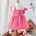 thumbnail image 4 of Toddler Children Girls Off Shoulder Sleeveless Dress Solid Bowknot Dresses Clothes Preemie Dress Flower Outfits for Baby Girls, 4 of 8