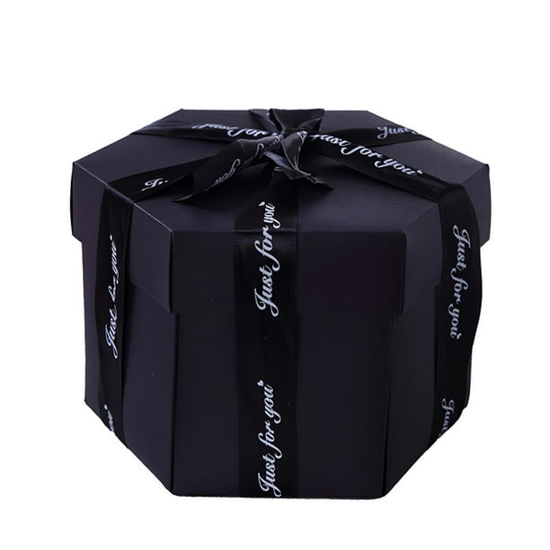 Bearachild Caja de explosión negra Caja de regalo de explosión creativa Álbum de fotos de bricolaje Caja sorpresa Caja de regalo de polígono exquisito Artesanía No.1 Bearachild HA027329-01