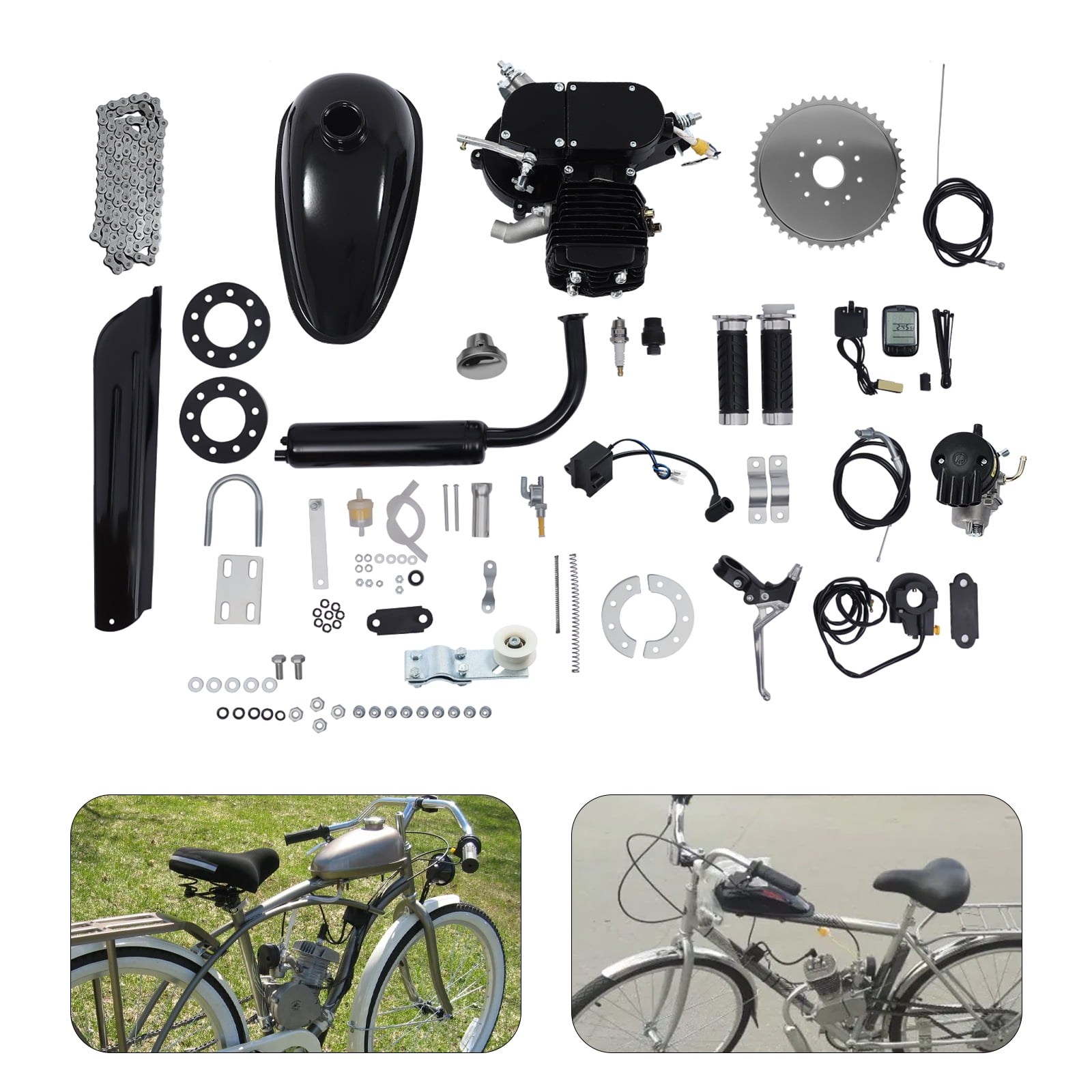 80cc 2-Stroke Bicycle Motor Engine Kit, High-Speed Conversion for Bikes, Complete Accessories, Fuel-Efficient, Easy Installation, for 26-inch+ Bicycles