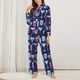 thumbnail image 2 of Fotbe Wine Glasses And Cocktails Conjunto de Pijama de Manga Larga para Mujer con Estampado, Ropa de Dormir de 2 Piezas, Conjunto de Casa Suave y Cómodo con Bolsillos-Small, 2 of 7