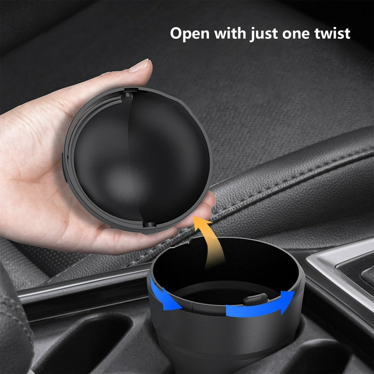 solacol Cup Holder Trash Can for Car Car Cup Holder Trash Can Small Mini  Trash Can Car Office Household Trash Can (Black) Car Trash Can Cup Holder